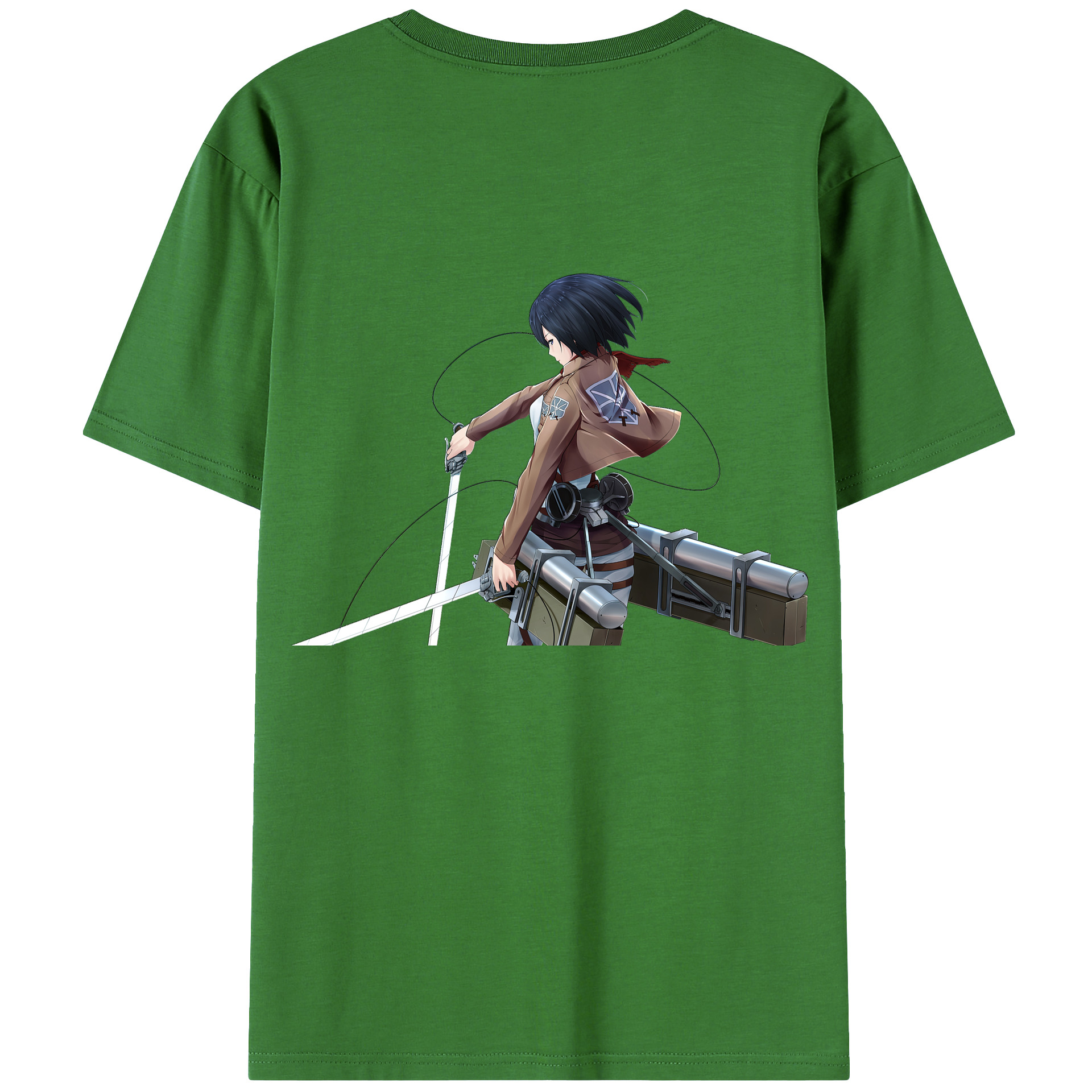 （画像用） 進撃の巨人 ミカサ·アッカーマン Attack on Titan Mikasa Ackerman レディース半袖Tシャツ(バックプリント)